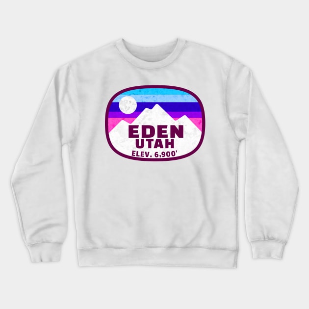 Ski Eden Utah Skiing Winter Sports Snowboarding Crewneck Sweatshirt by TravelTime